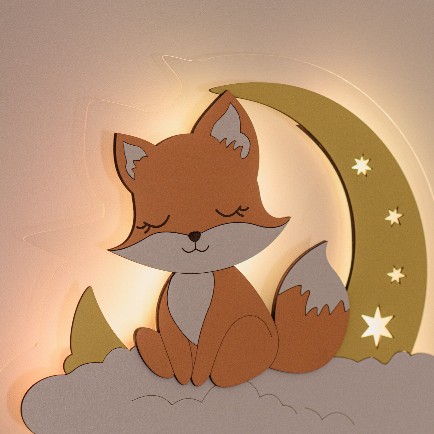 Dziecięca lampka nocna „Lisek na chmurce”