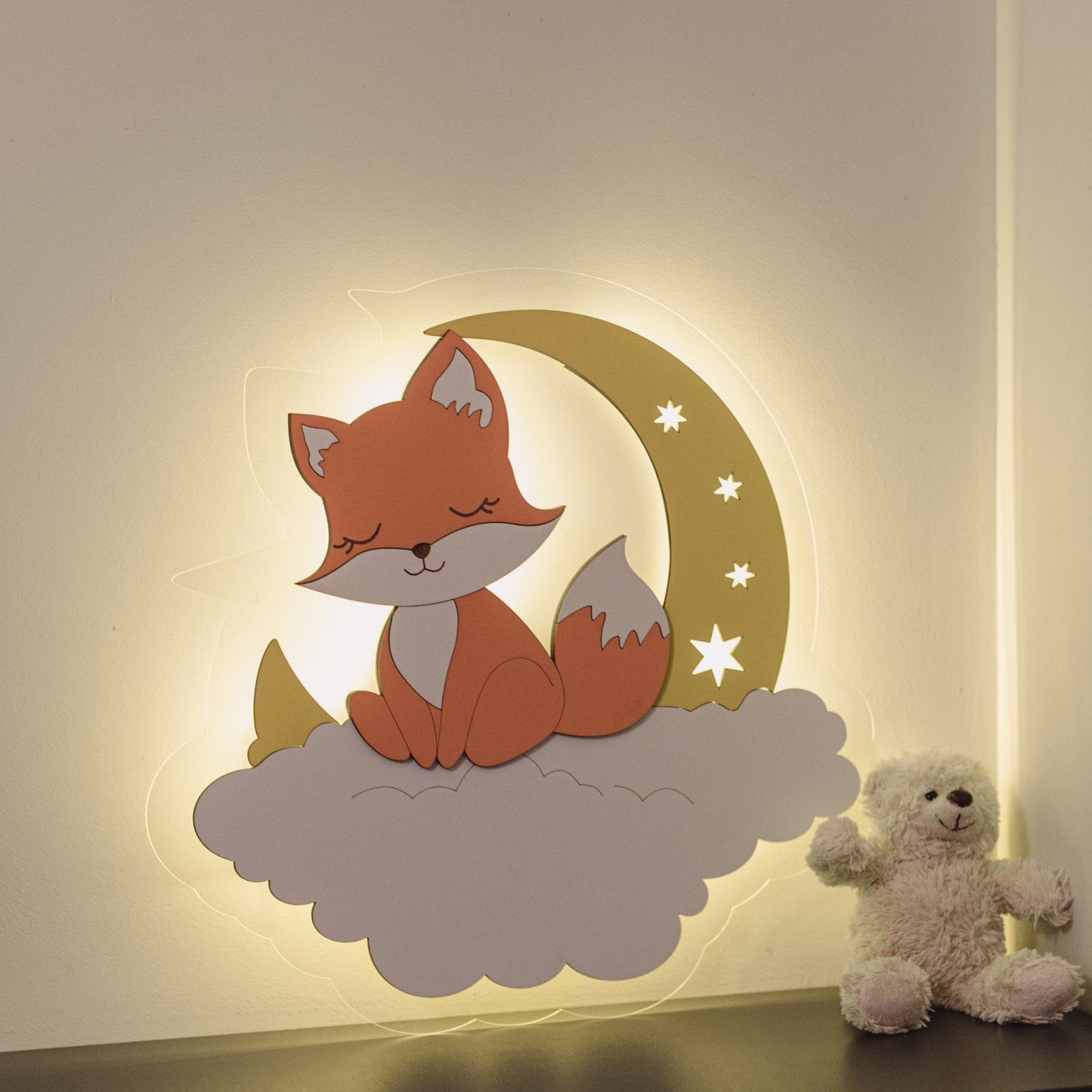 Dziecięca lampka nocna „Lisek na chmurce”