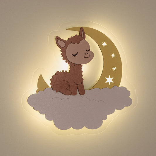 Dziecięca lampka nocna „Alpaka na chmurce”