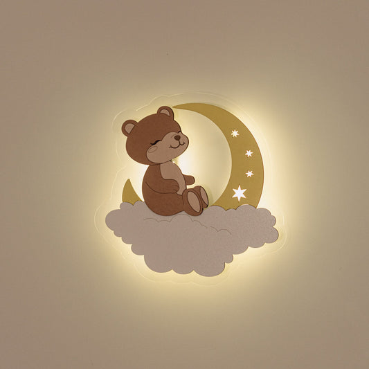 Dziecięca lampka nocna „Miś na chmurce”
